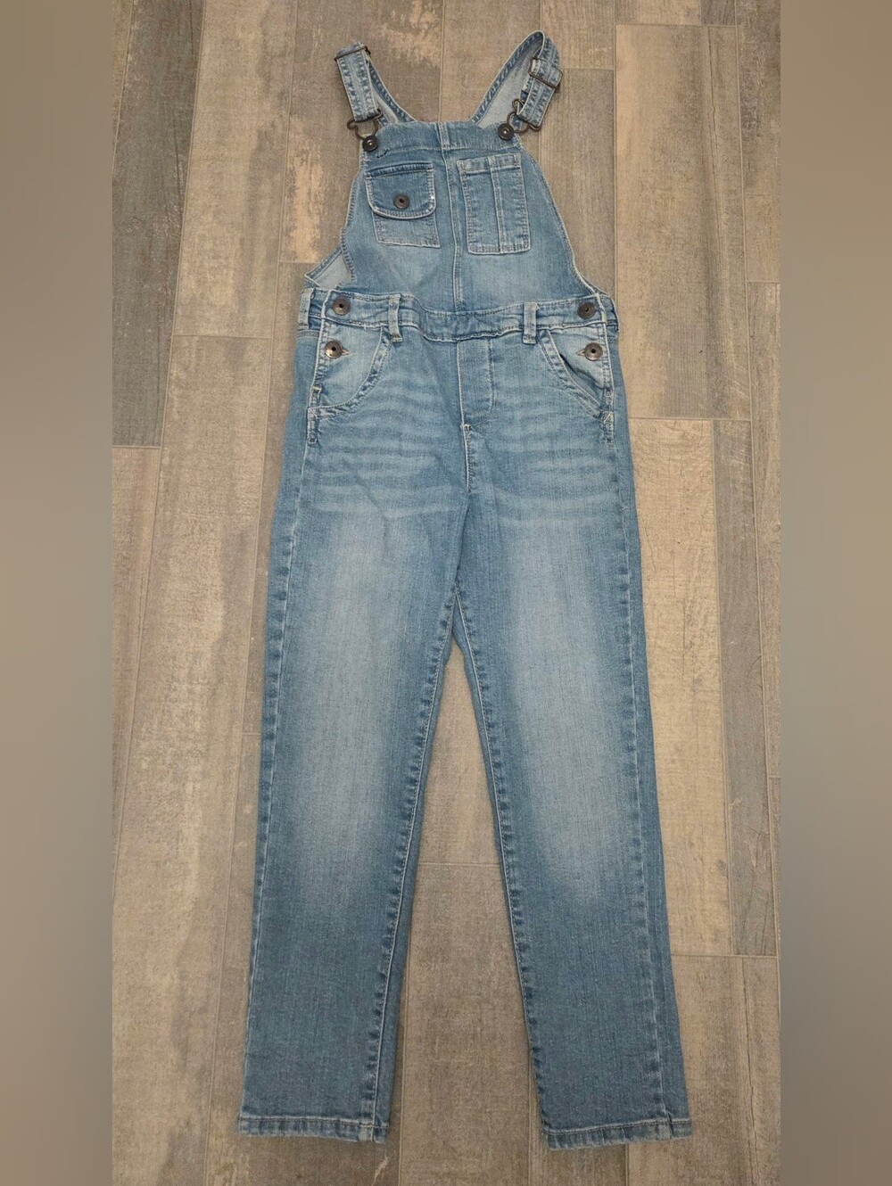 OshKosh Light Wash Denim Overalls for Kids Size 7